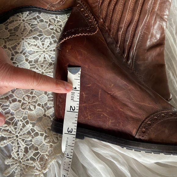 Wedge Ankle Boots Cognac Brown - size 6.5 - 7 - Picture 9 of 10